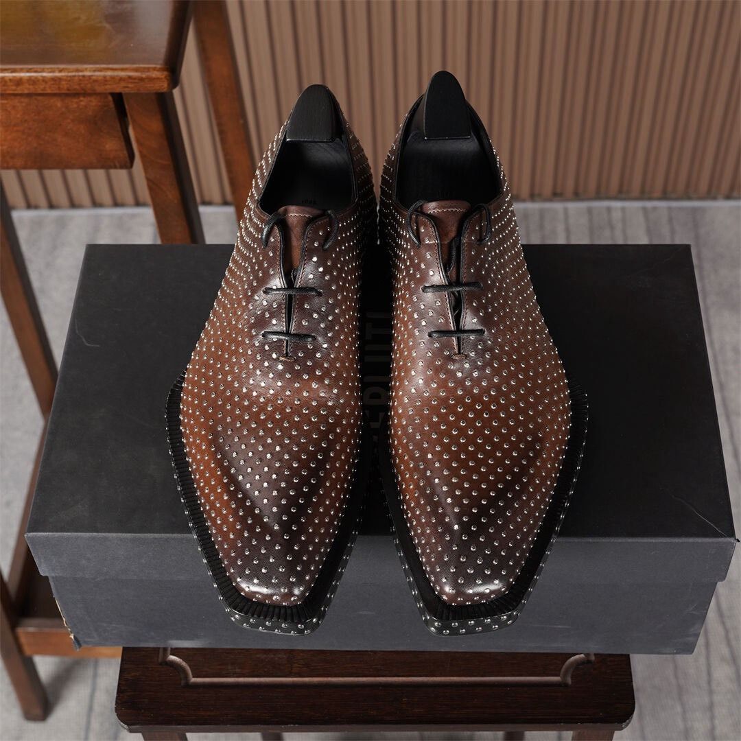 Berluti Berluti Studded Wholecut Oxford Shoes Size US 7 / EU 40 - 3 Thumbnail