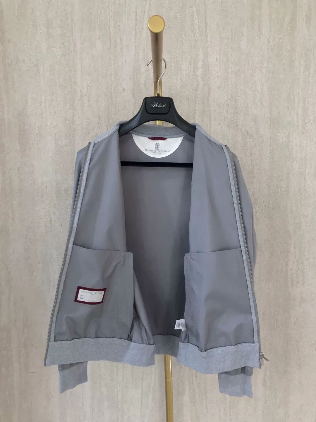 Brunello Cucinelli Brunello Cucinelli Gray Bomber Jacket Size US S / EU 44-46 / 1 - 3 Thumbnail