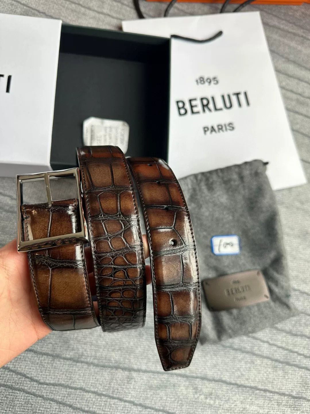Berluti Berluti Double-Sided E Fish Leather Belt Size ONE SIZE - 8 Thumbnail