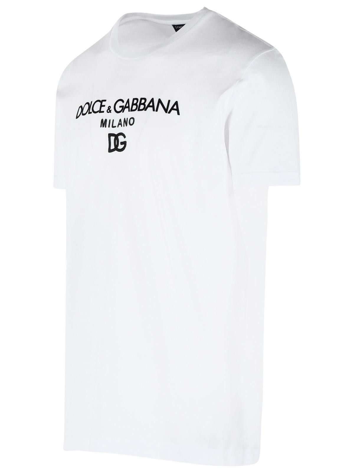 Dolce & Gabbana DOLCE & GABBANA White Cotton T-Shirt Size US L / EU 52-54 / 3 - 2 Thumbnail