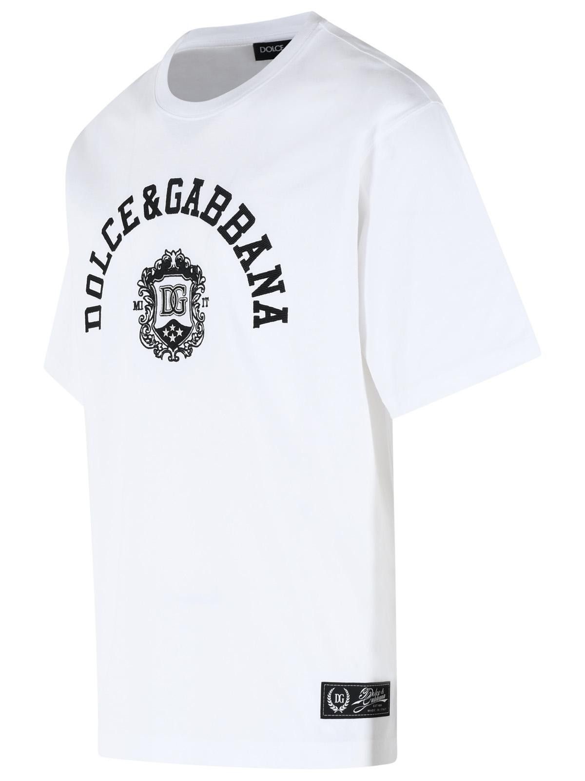 Dolce & Gabbana DOLCE & GABBANA White Cotton T-Shirt Size US M / EU 48-50 / 2 - 2 Thumbnail