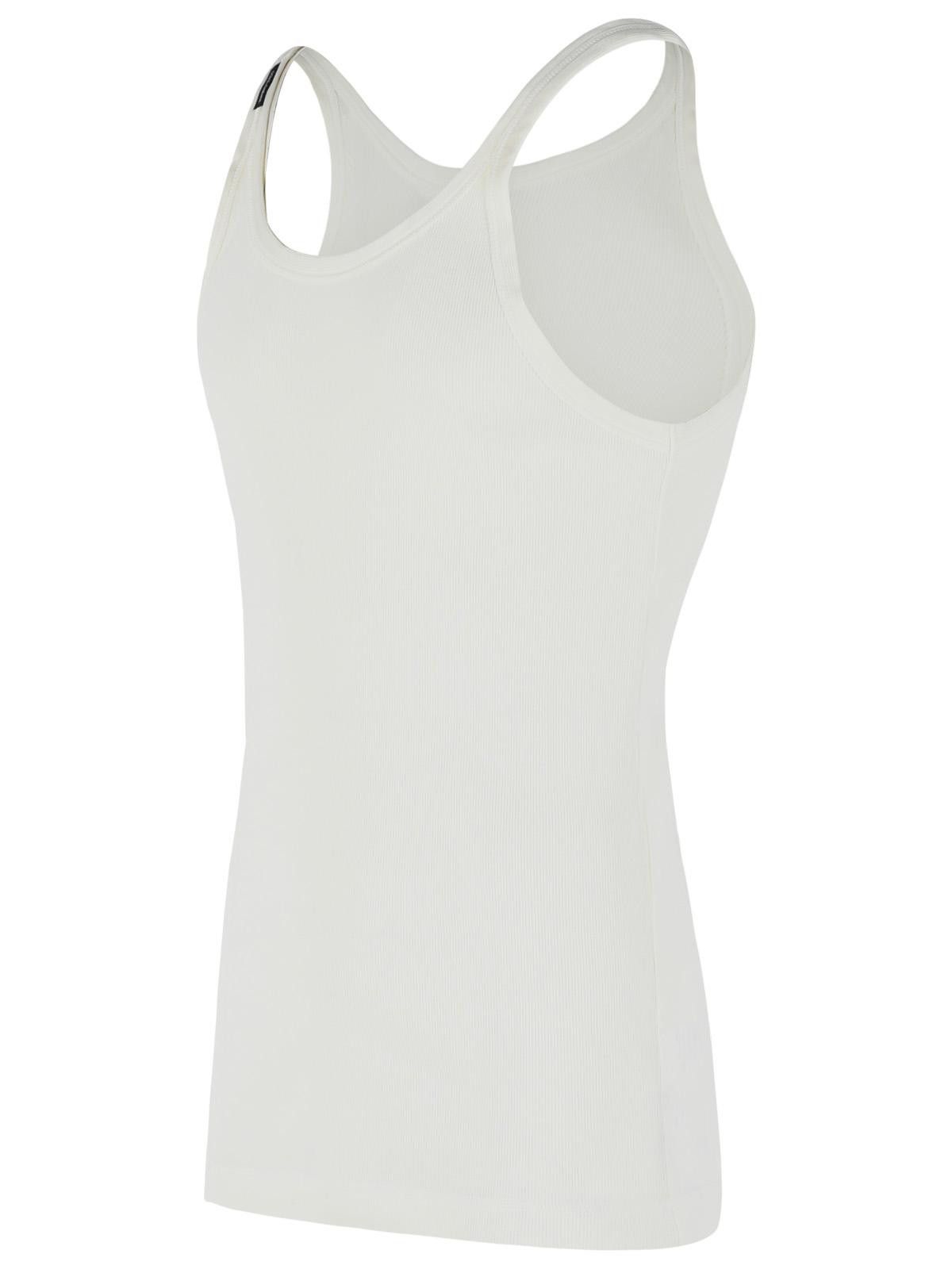 Dolce & Gabbana DOLCE & GABBANA Ivory Cotton Tank Top Size US L / EU 52-54 / 3 - 2 Thumbnail