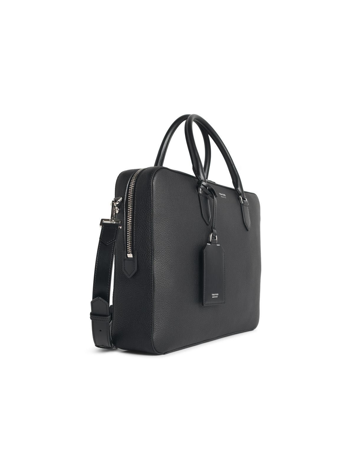 Tom Ford TOM FORD Black Full-Grain Leather Briefcase Bag Size ONE SIZE - 2 Thumbnail
