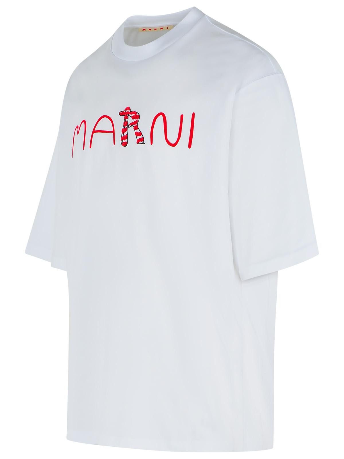Marni MARNI White Cotton T-Shirt Size US M / EU 48-50 / 2 - 2 Thumbnail
