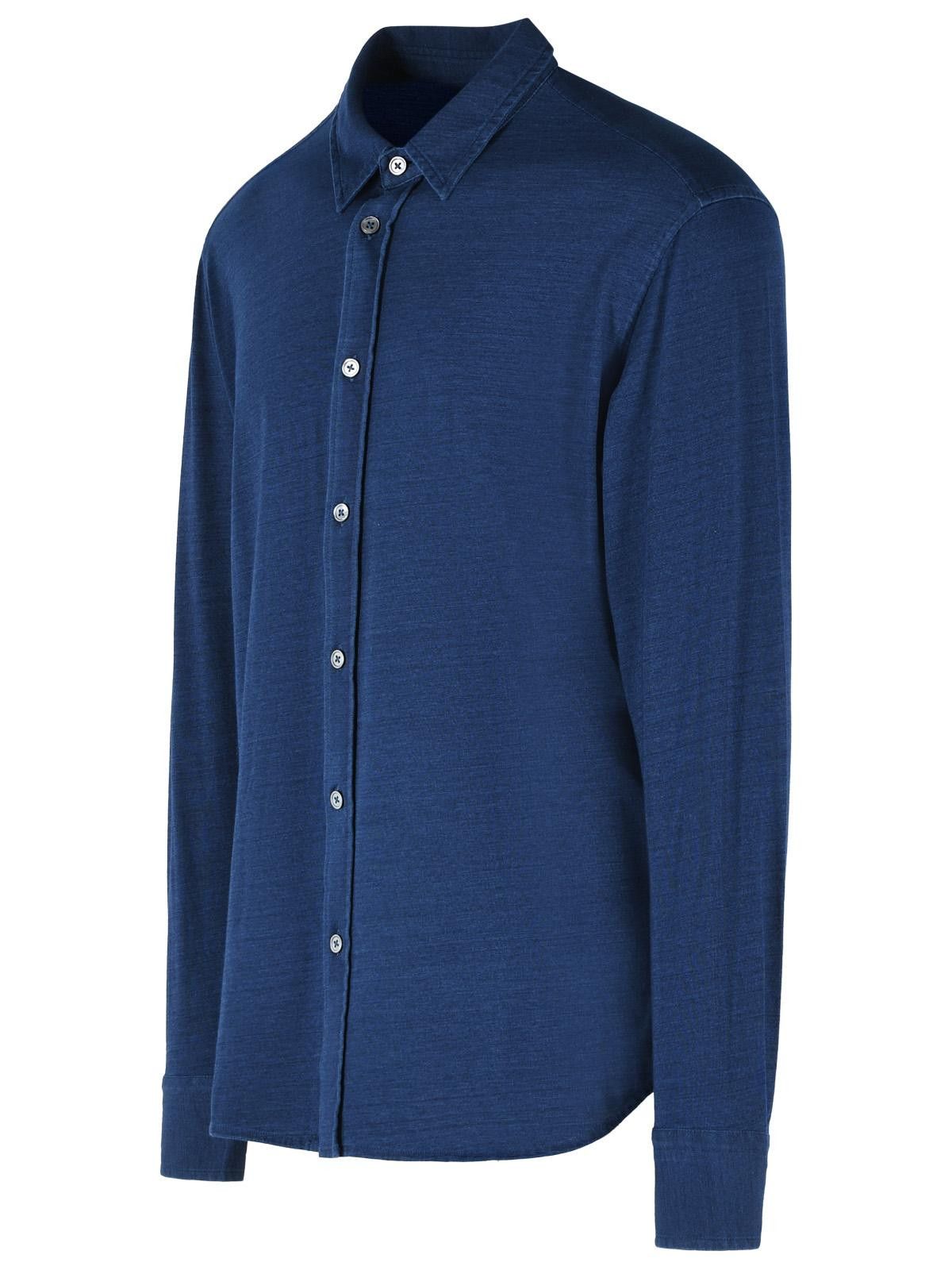 Tom Ford TOM FORD Blue Cotton Shirt Size US M / EU 48-50 / 2 - 2 Thumbnail
