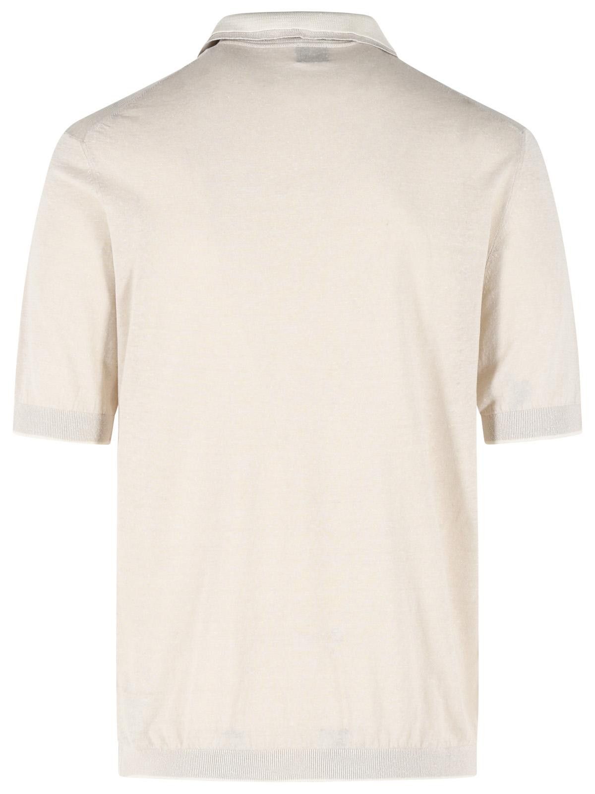 Eleventy ELEVENTY Beige Linen Blend Polo Shirt Size US M / EU 48-50 / 2 - 3 Thumbnail