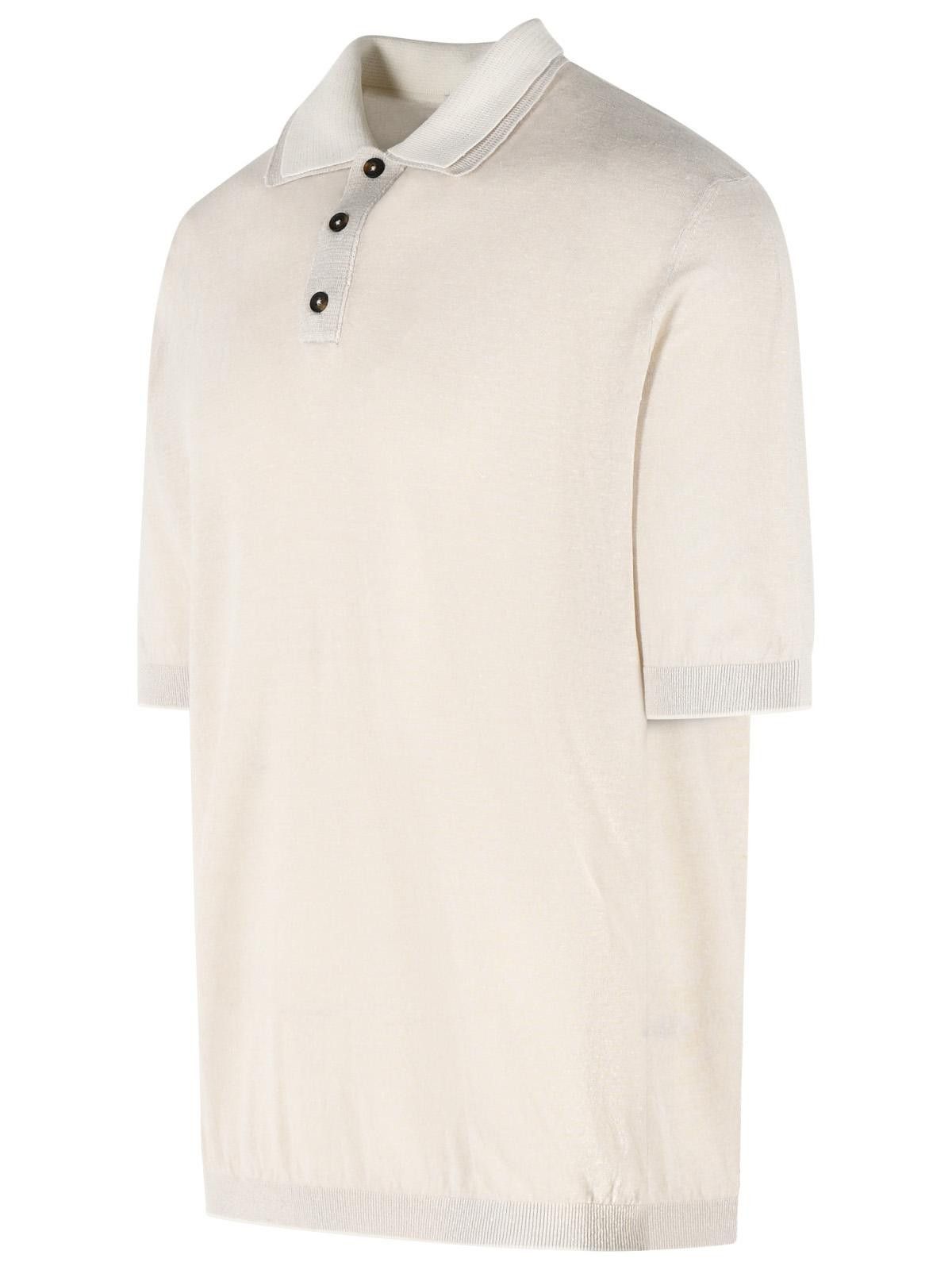 Eleventy ELEVENTY Beige Linen Blend Polo Shirt Size US XL / EU 56 / 4 - 2 Thumbnail