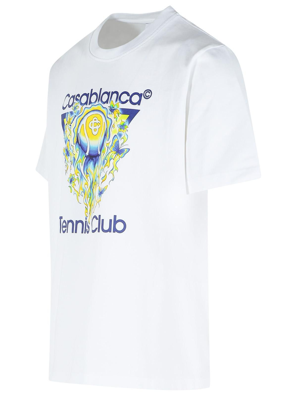 Casablanca CASABLANCA 'Tennis Club Icon' White Cotton T-Shirt Size US L / EU 52-54 / 3 - 2 Thumbnail