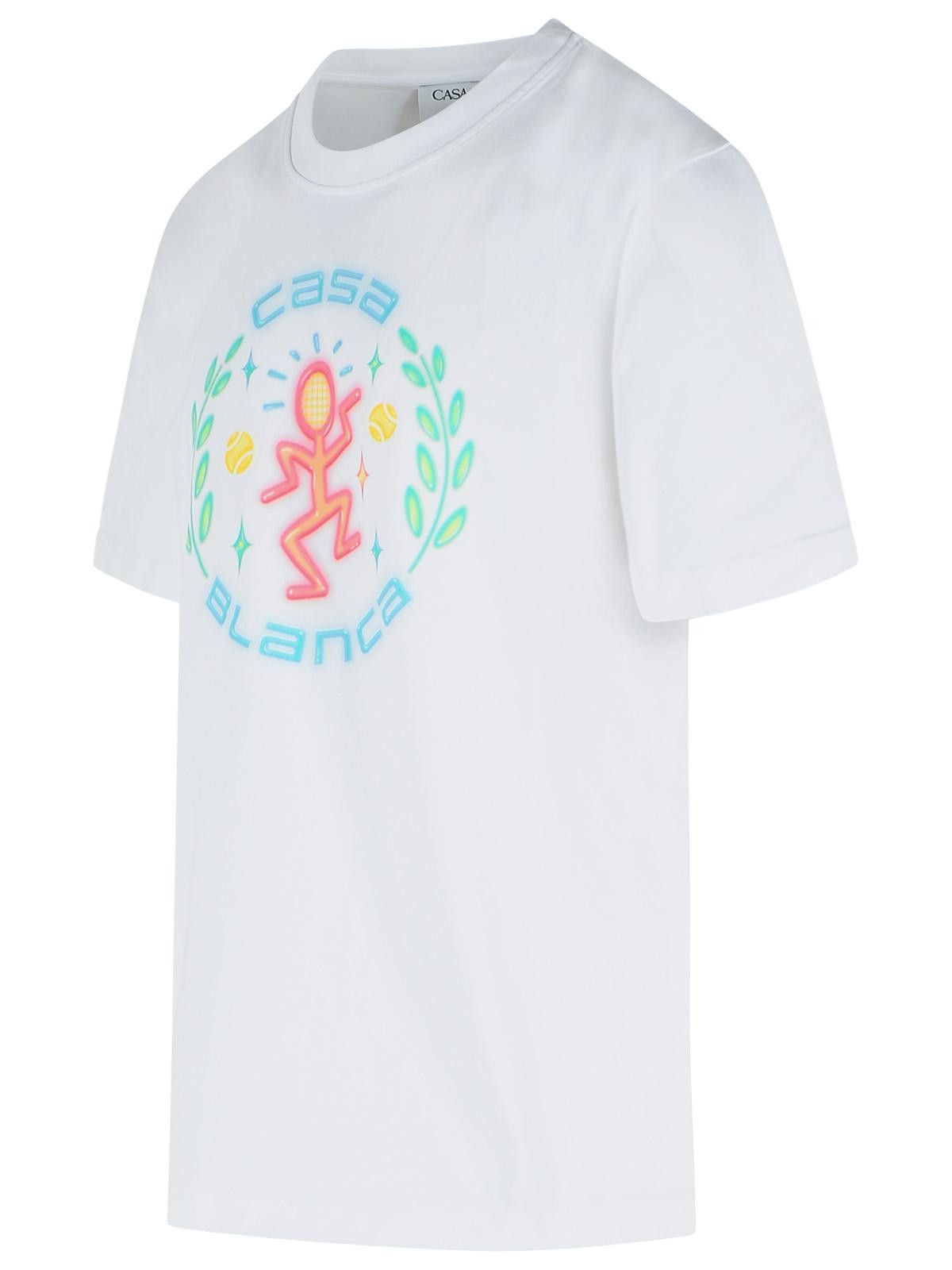 Casablanca CASABLANCA 'Dance Joy' White Cotton T-Shirt Size US L / EU 52-54 / 3 - 2 Thumbnail