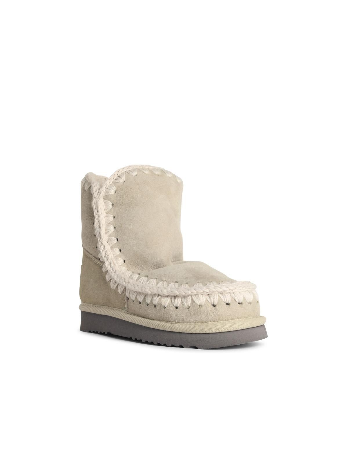 Mou MOU 'Eskimo 18 Glitter Logo' Vanilla Suede Ankle Boots Size US 7 / IT 37 - 2 Thumbnail