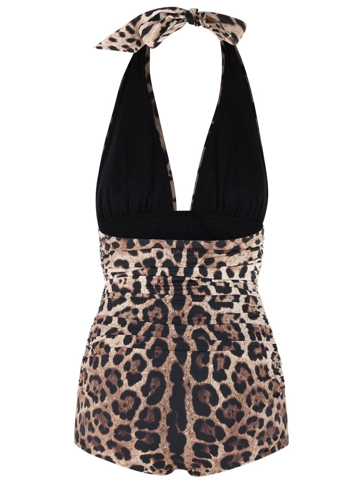 Dolce & Gabbana DOLCE & GABBANA Leopard Print Stretch Nylon Swimsuit Size L / US 10 / IT 46 - 3 Thumbnail