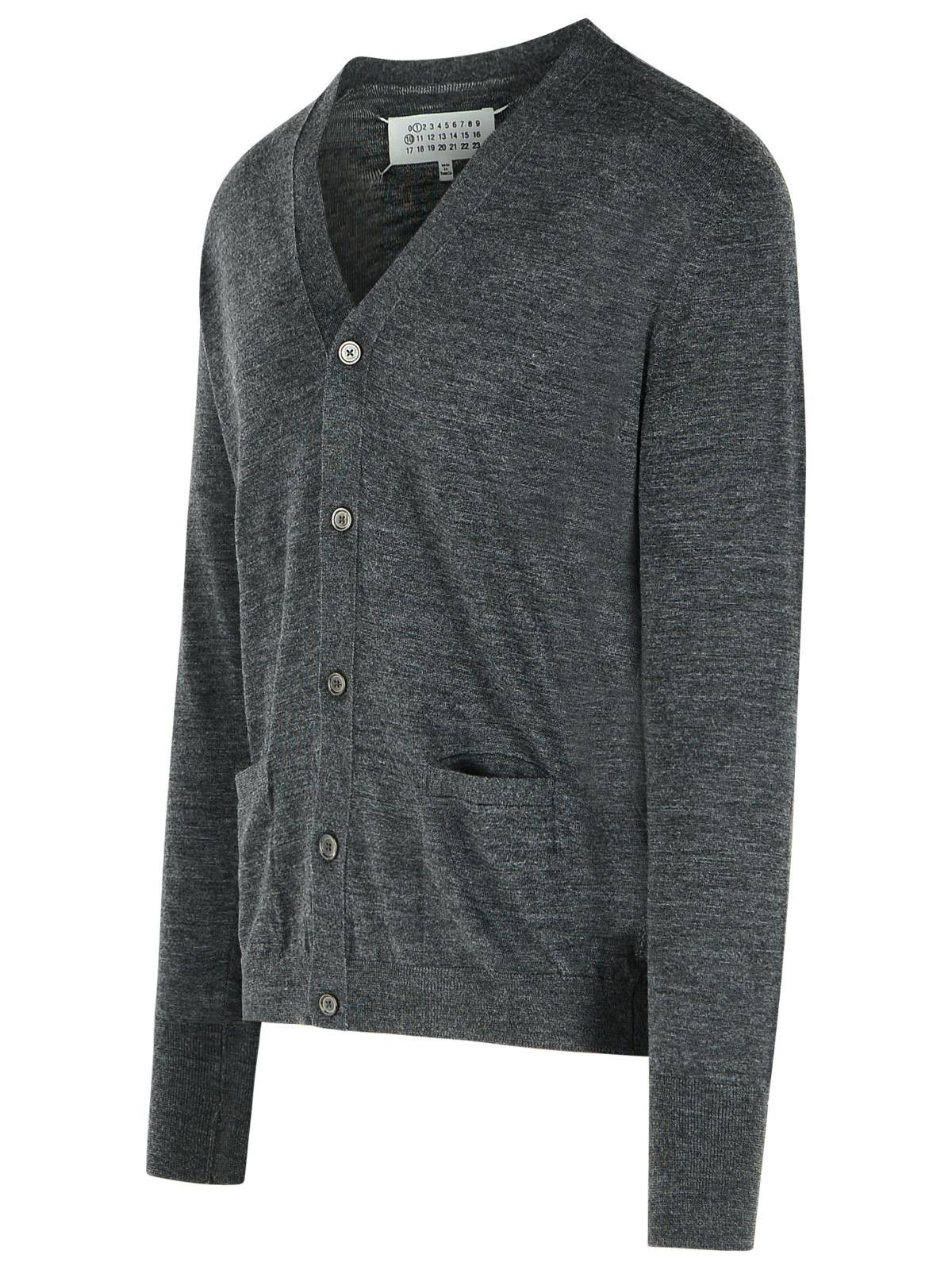 Maison Margiela MAISON MARGIELA Dark Grey Wool Blend Cardigan Size US M / EU 48-50 / 2 - 2 Thumbnail