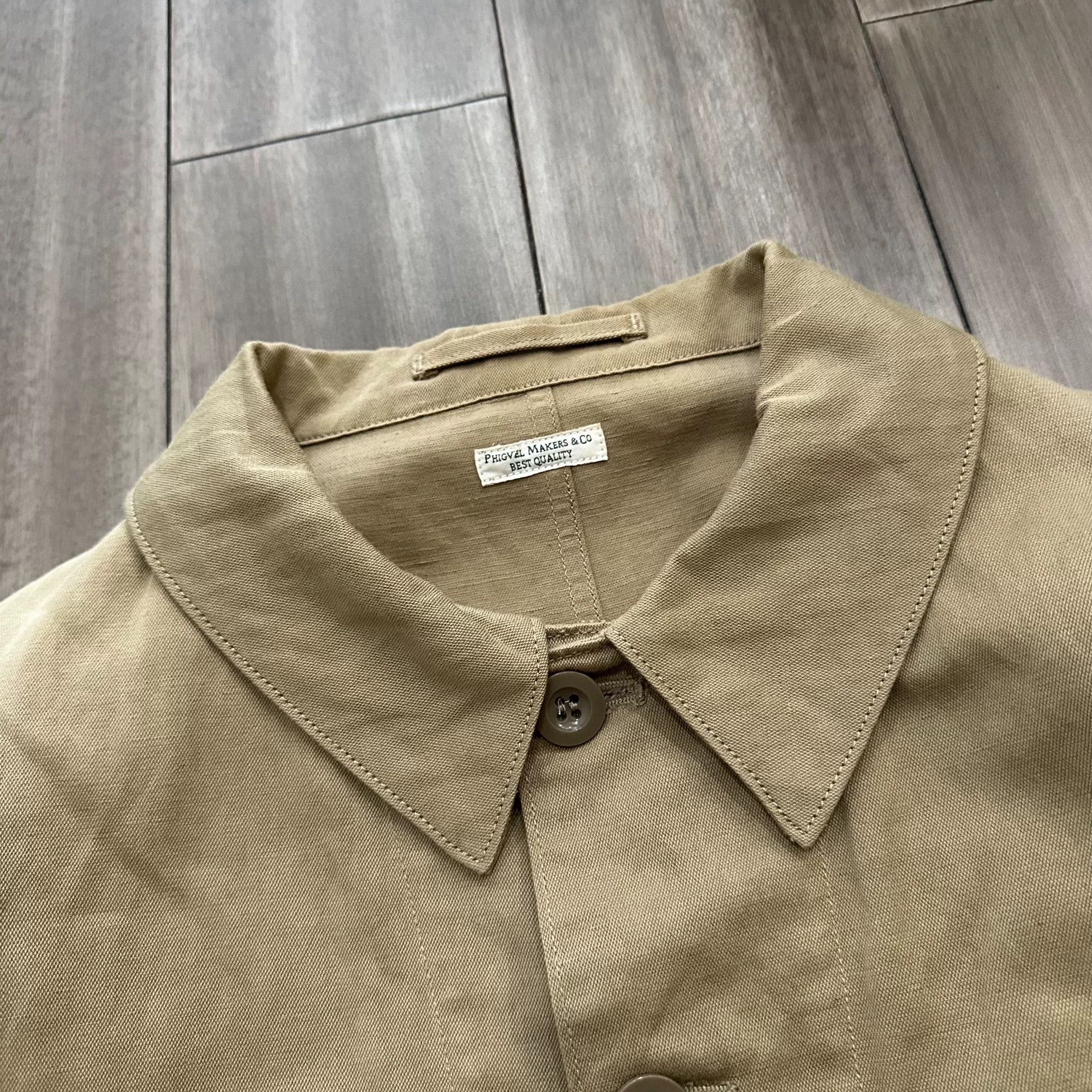 PHIGVEL MAKERS & Co. Casual Khaki Hunting Jacket by Phigvel Size US S / EU 44-46 / 1 - 4 Thumbnail