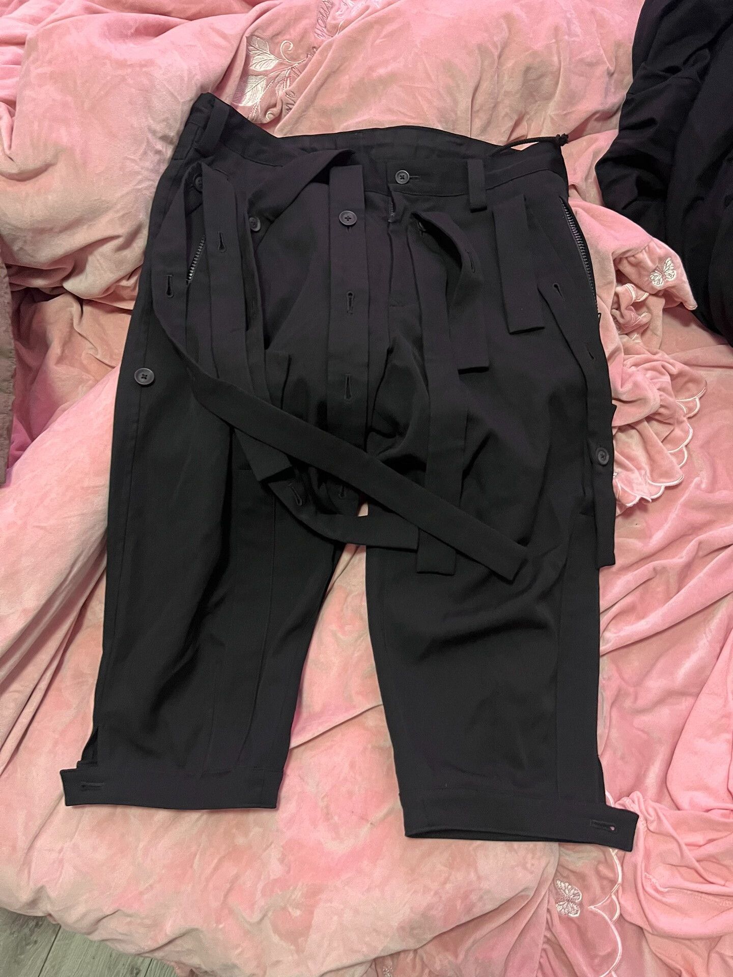 Yohji Yamamoto Yohji Yamamoto Black Cut-Out Pants Size US 28 / EU 44 - 2 Thumbnail