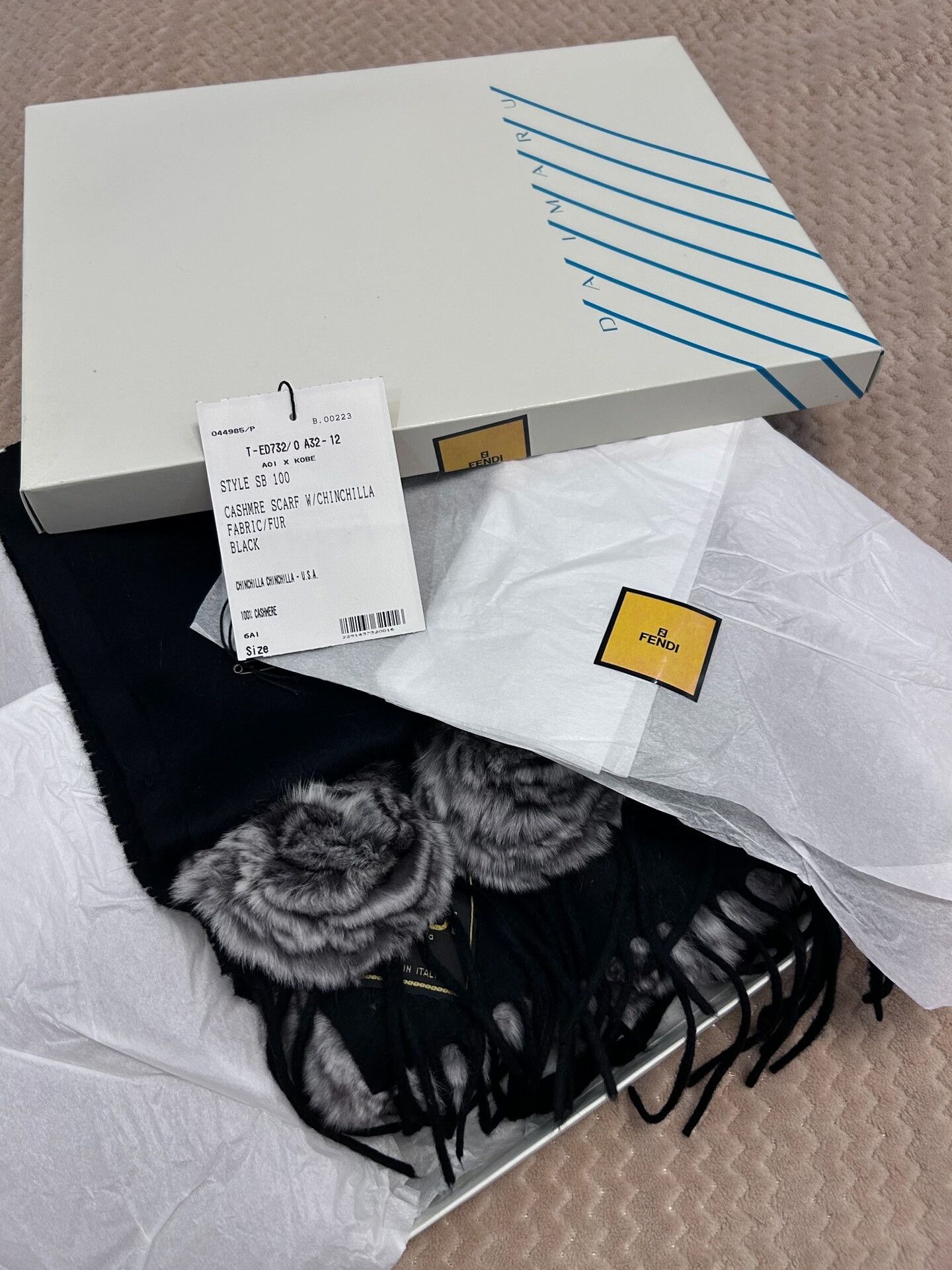 Fendi Fendi Totoro Cashmere Shawl Size ONE SIZE - 6 Thumbnail