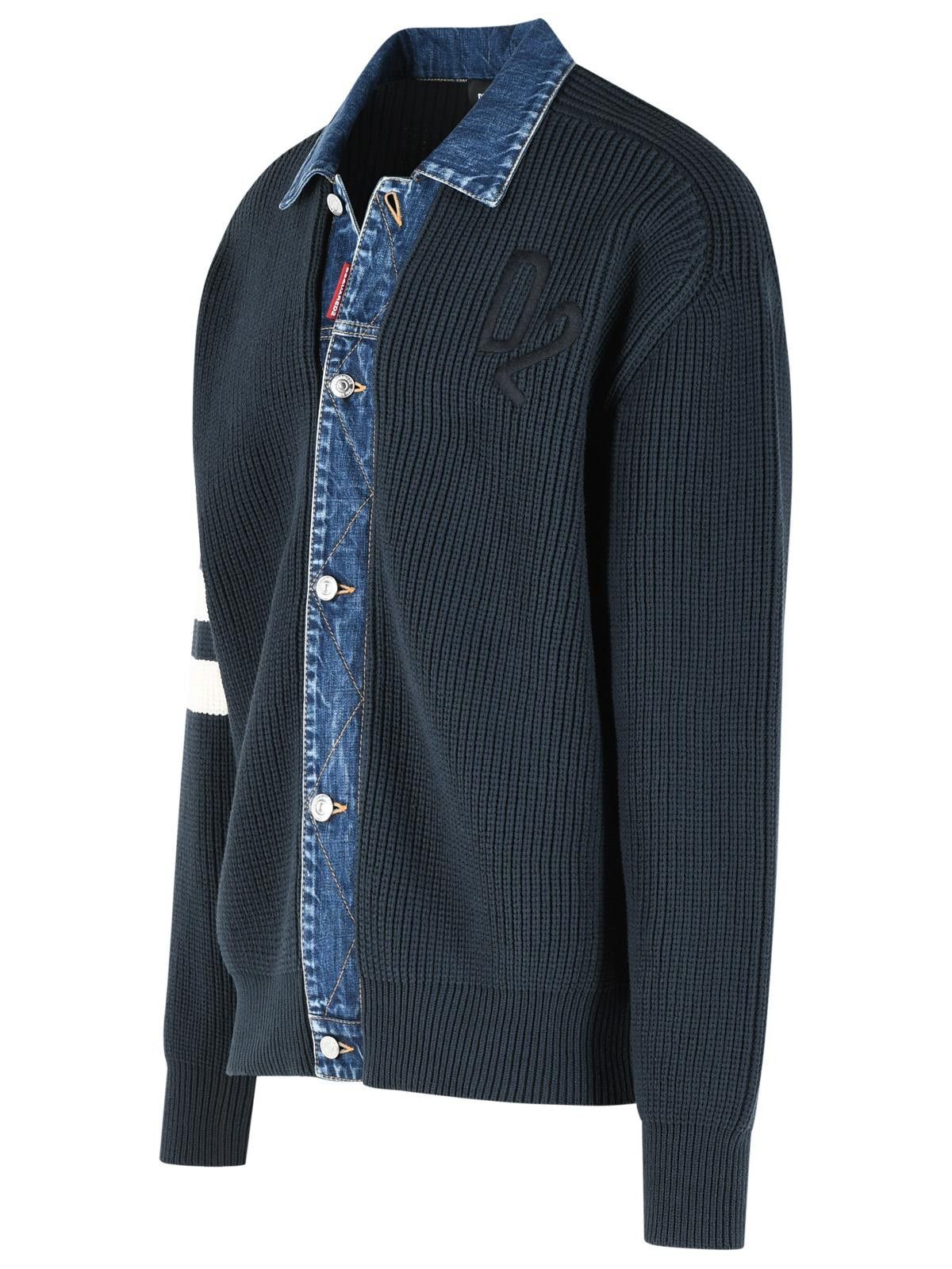 Dsquared2 DSQUARED2 Blue Cotton Blend Sweater Size US L / EU 52-54 / 3 - 2 Thumbnail