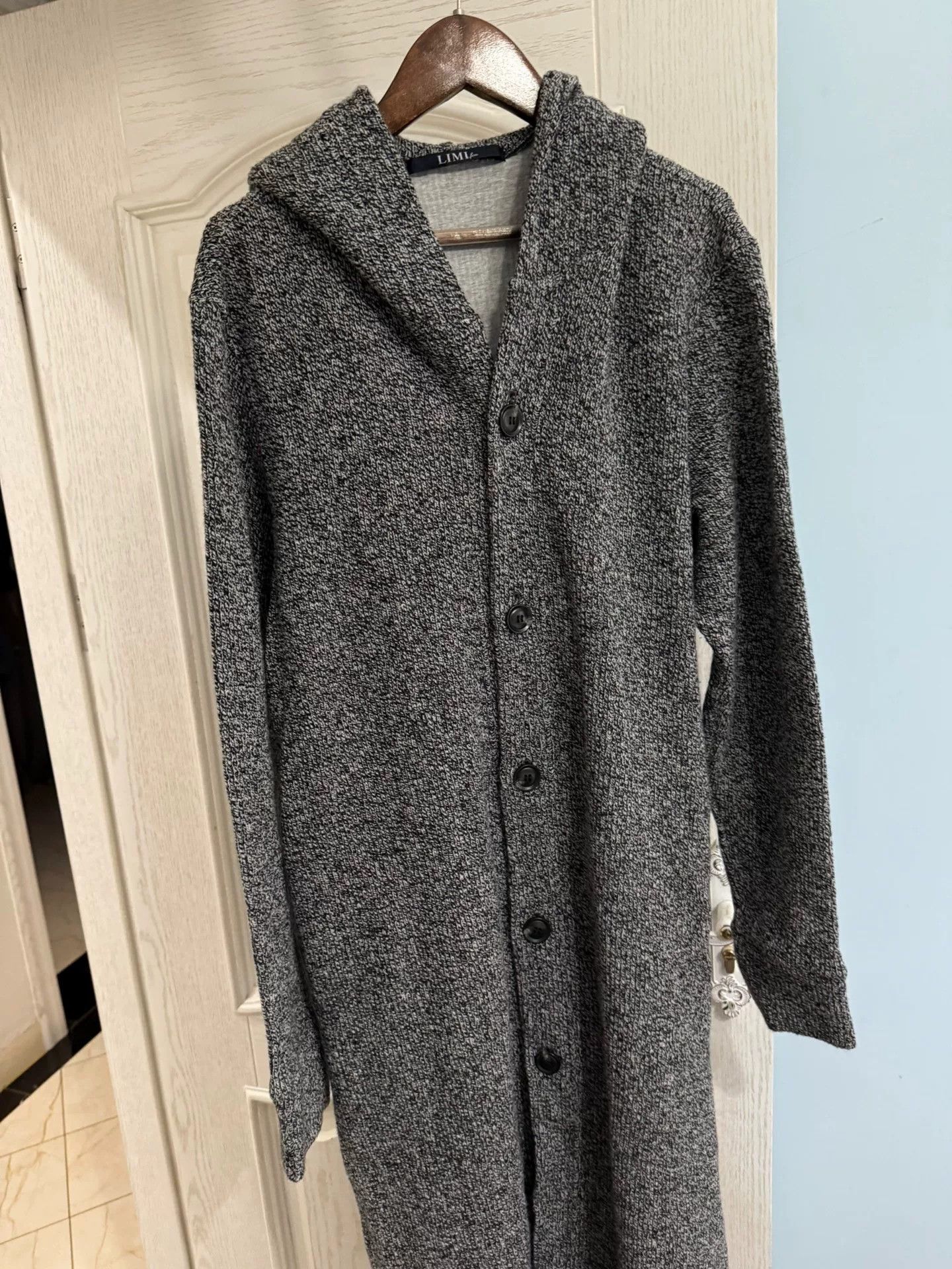 Limi Feu Long Hooded Wool Blend Cardigan Coat Size M / US 6-8 / IT 42-44 - 3 Thumbnail