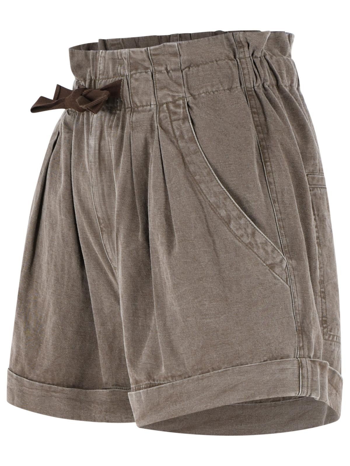 Isabel Marant Etoile ISABEL MARANT ETOILE 'Nirma' Brown Cotton And Linen Shorts Size 28" / US 6 / IT 42 - 2 Thumbnail