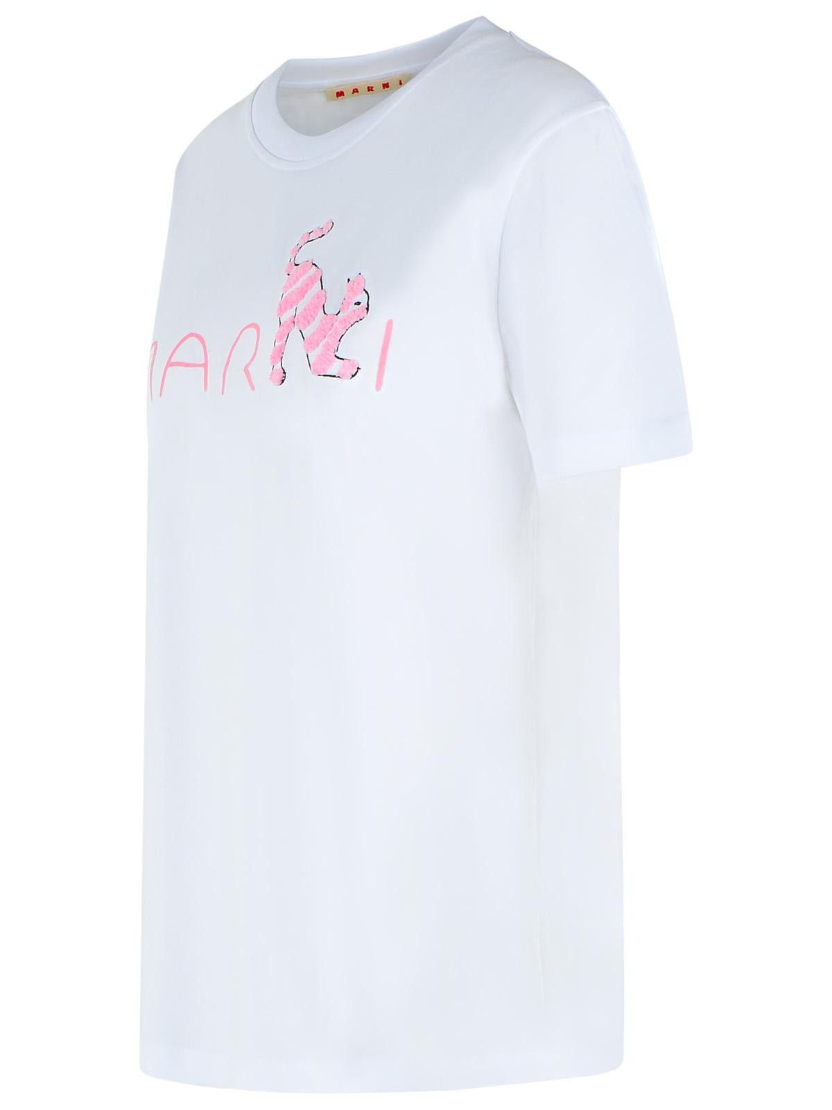 Marni MARNI White Cotton T-Shirt Size M / US 6-8 / IT 42-44 - 2 Thumbnail