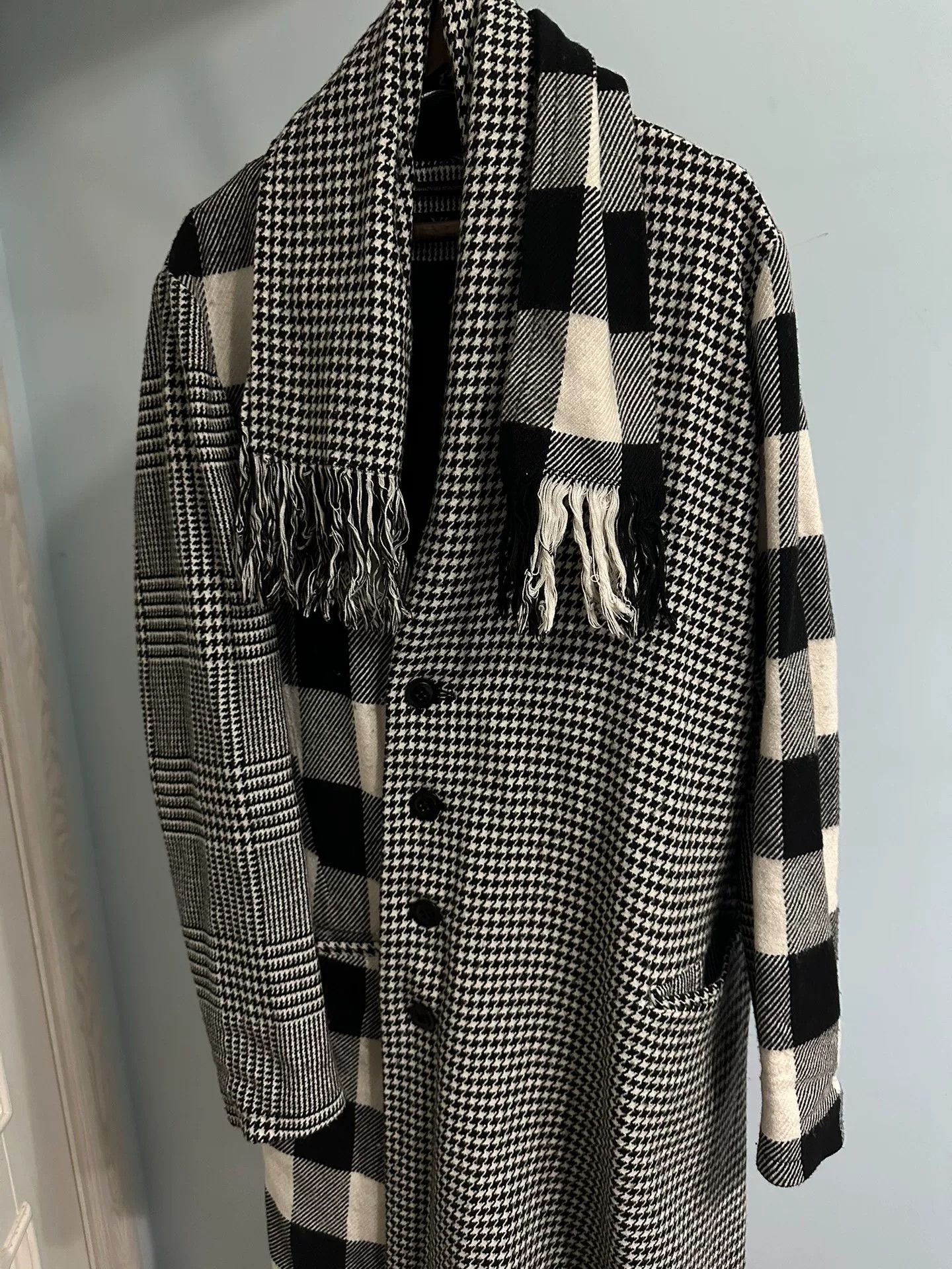 Y's Y's Yohji Yamamoto Stylish Checkered Trench Coat Size S / US 4 / IT 40 - 2 Thumbnail