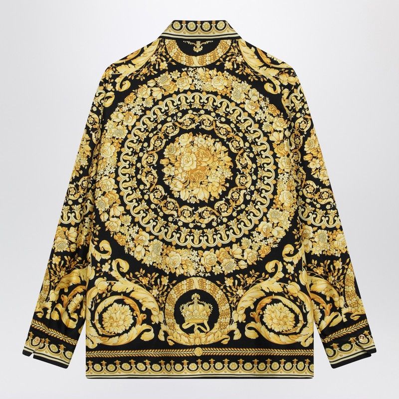 Versace Versace Black And Gold Printed Silk Twill Shirt Size M / US 6-8 / IT 42-44 - 2 Thumbnail