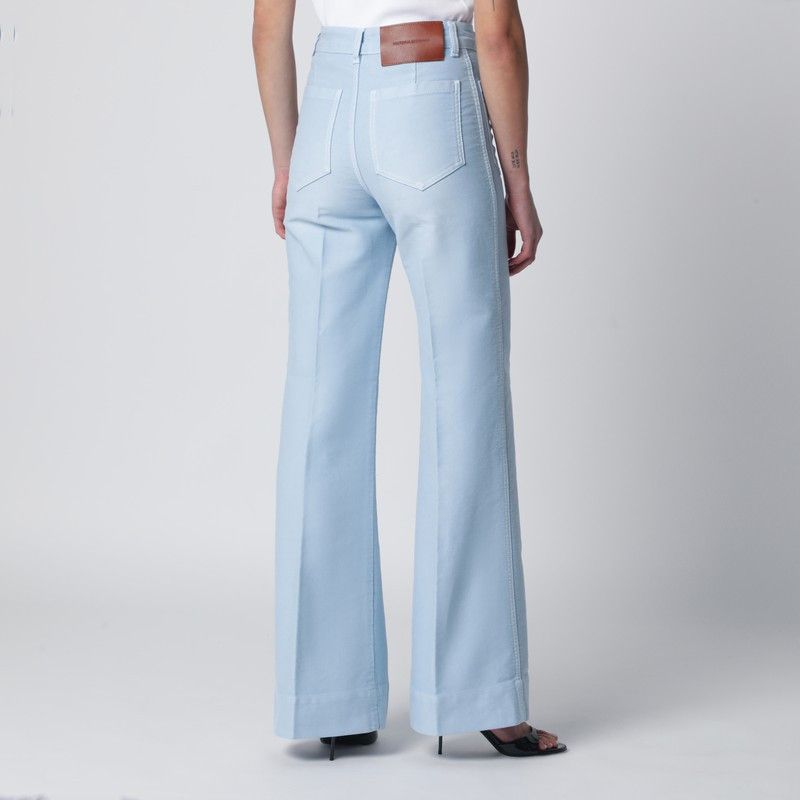 Victoria Beckham Victoria Beckham Sky Blue Cotton Alina Trousers Size 28" / US 6 / IT 42 - 2 Thumbnail