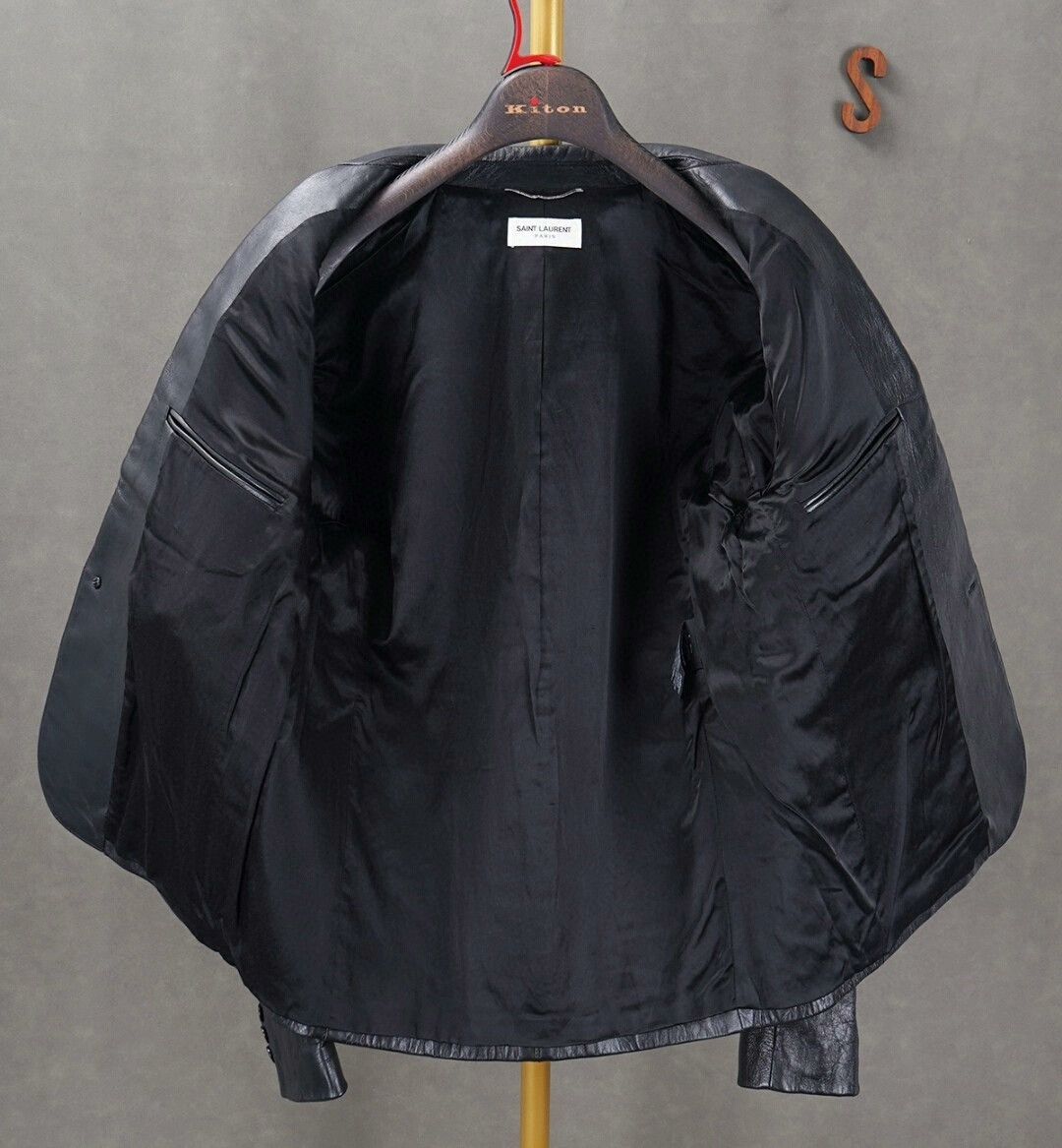 Yves Saint Laurent Saint Laurent Black Leather Blazer Jacket Size US L / EU 52-54 / 3 - 4 Thumbnail
