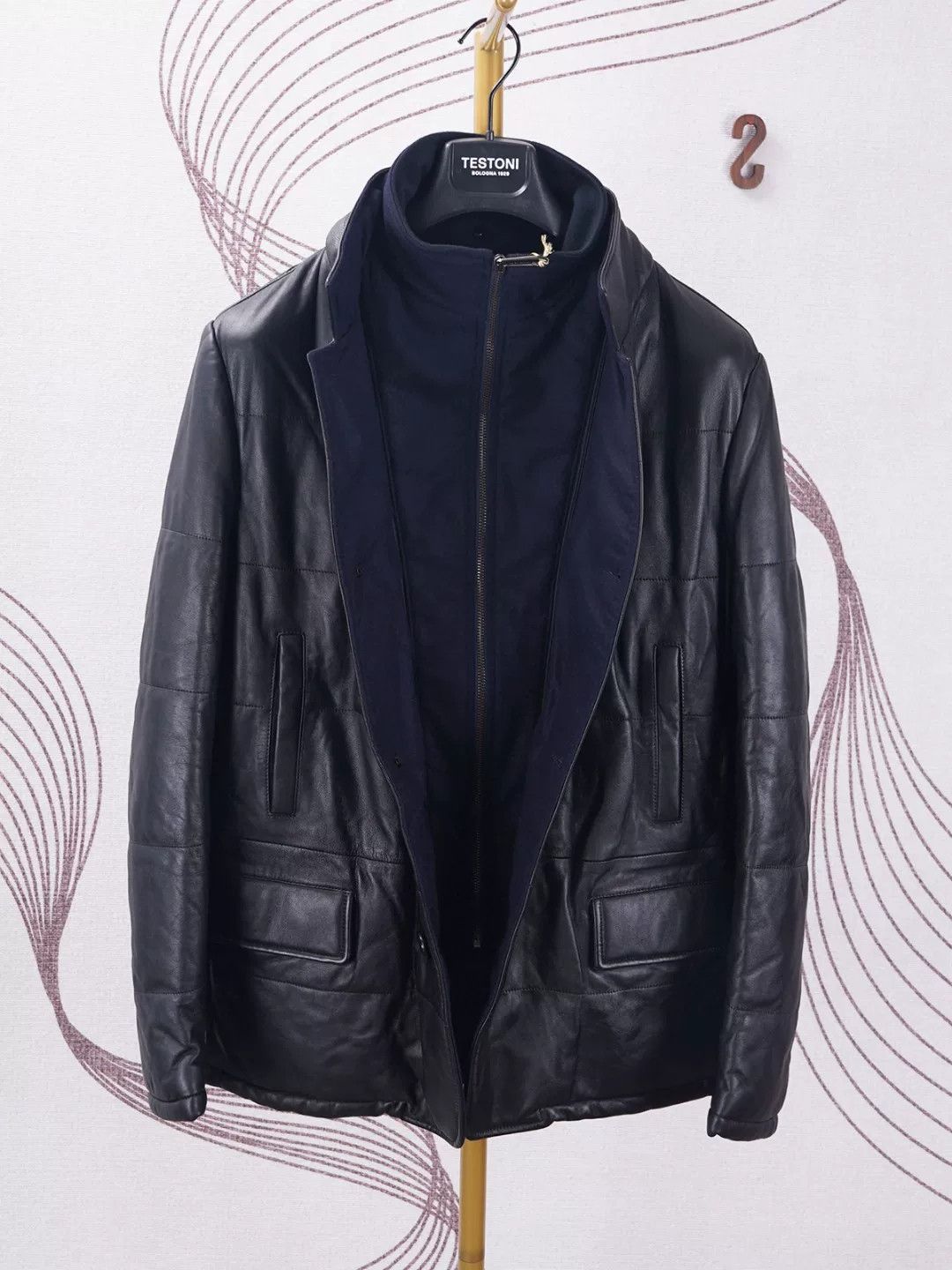 Testoni Black Leather Jacket by a·testoni Size US L / EU 52-54 / 3 - 3 Thumbnail
