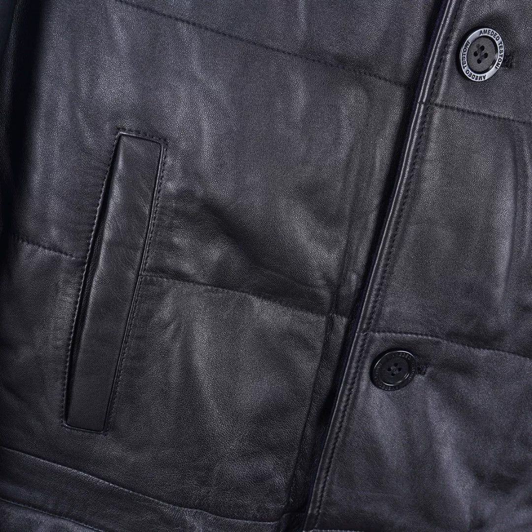 Testoni Black Leather Jacket by a·testoni Size US L / EU 52-54 / 3 - 5 Thumbnail