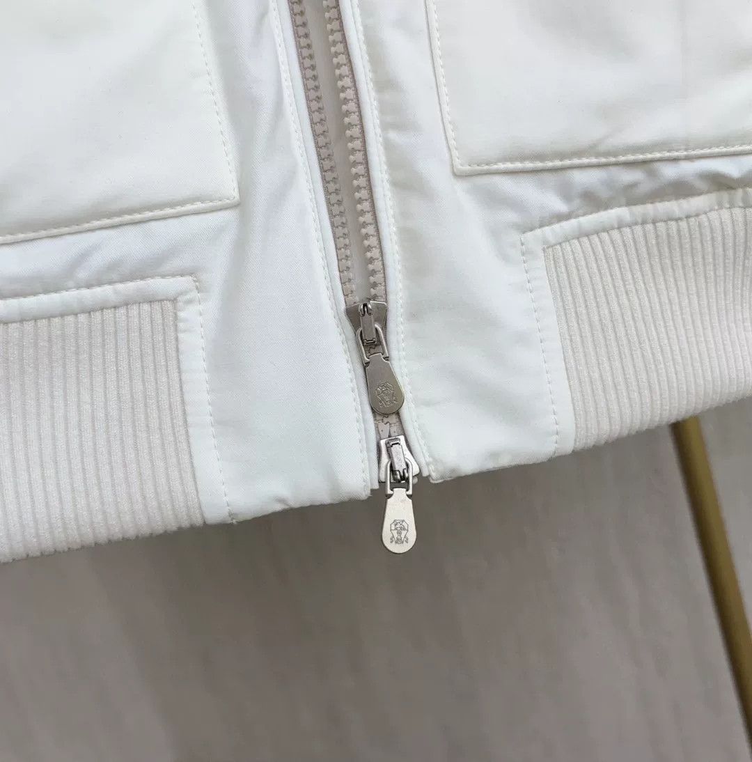 Brunello Cucinelli Brunello Cucinelli White Tech Fabric Jacket Size US L / EU 52-54 / 3 - 7 Thumbnail