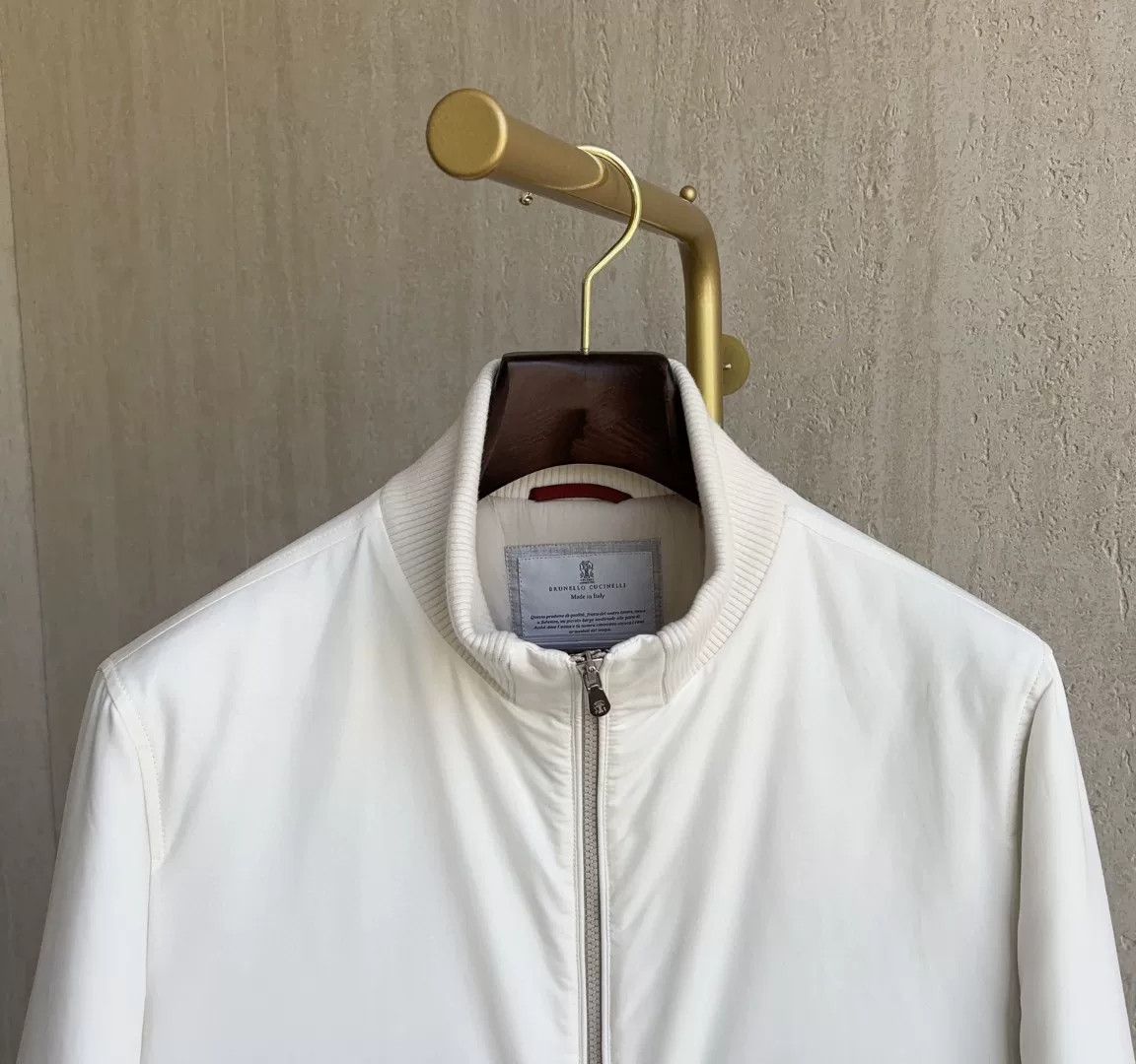 Brunello Cucinelli Brunello Cucinelli White Tech Fabric Jacket Size US L / EU 52-54 / 3 - 4 Thumbnail