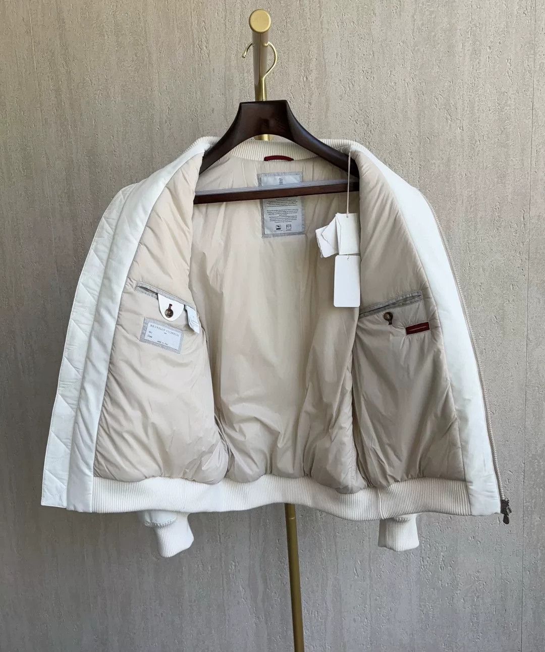 Brunello Cucinelli Brunello Cucinelli White Tech Fabric Jacket Size US L / EU 52-54 / 3 - 3 Thumbnail