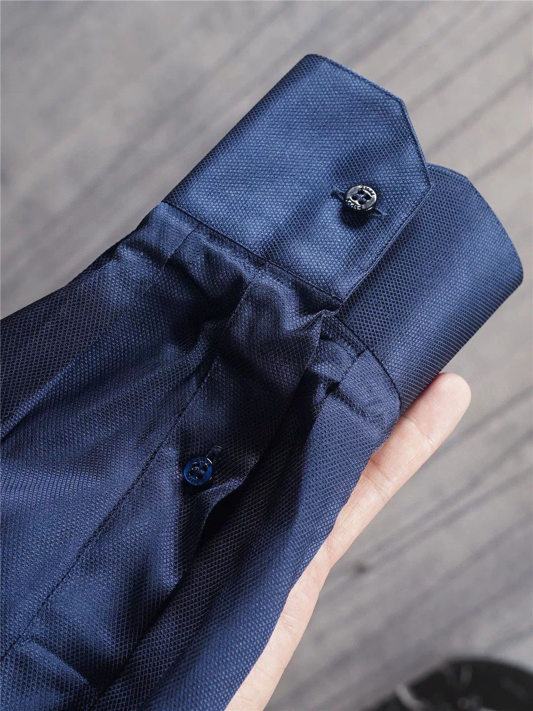 Zilli Navy Silk Shirt by Zilli Size US M / EU 48-50 / 2 - 6 Thumbnail
