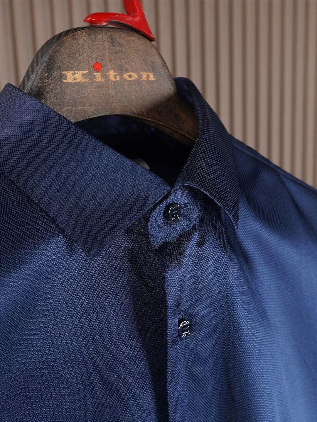 Zilli Navy Silk Shirt by Zilli Size US M / EU 48-50 / 2 - 2 Thumbnail