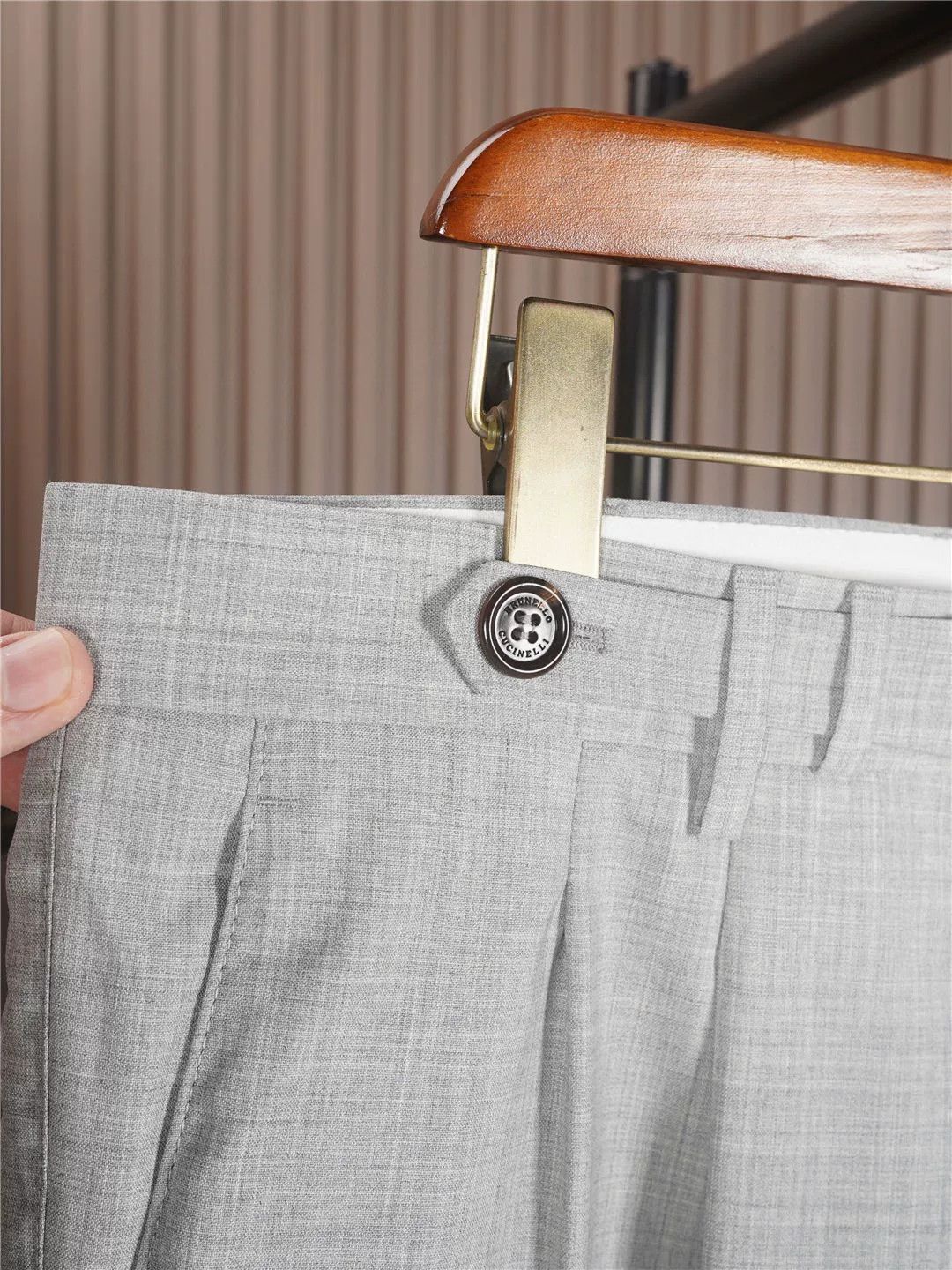 Brunello Cucinelli Brunello Cucinelli Gray Wool Trousers Size US 36 / EU 52 - 5 Thumbnail
