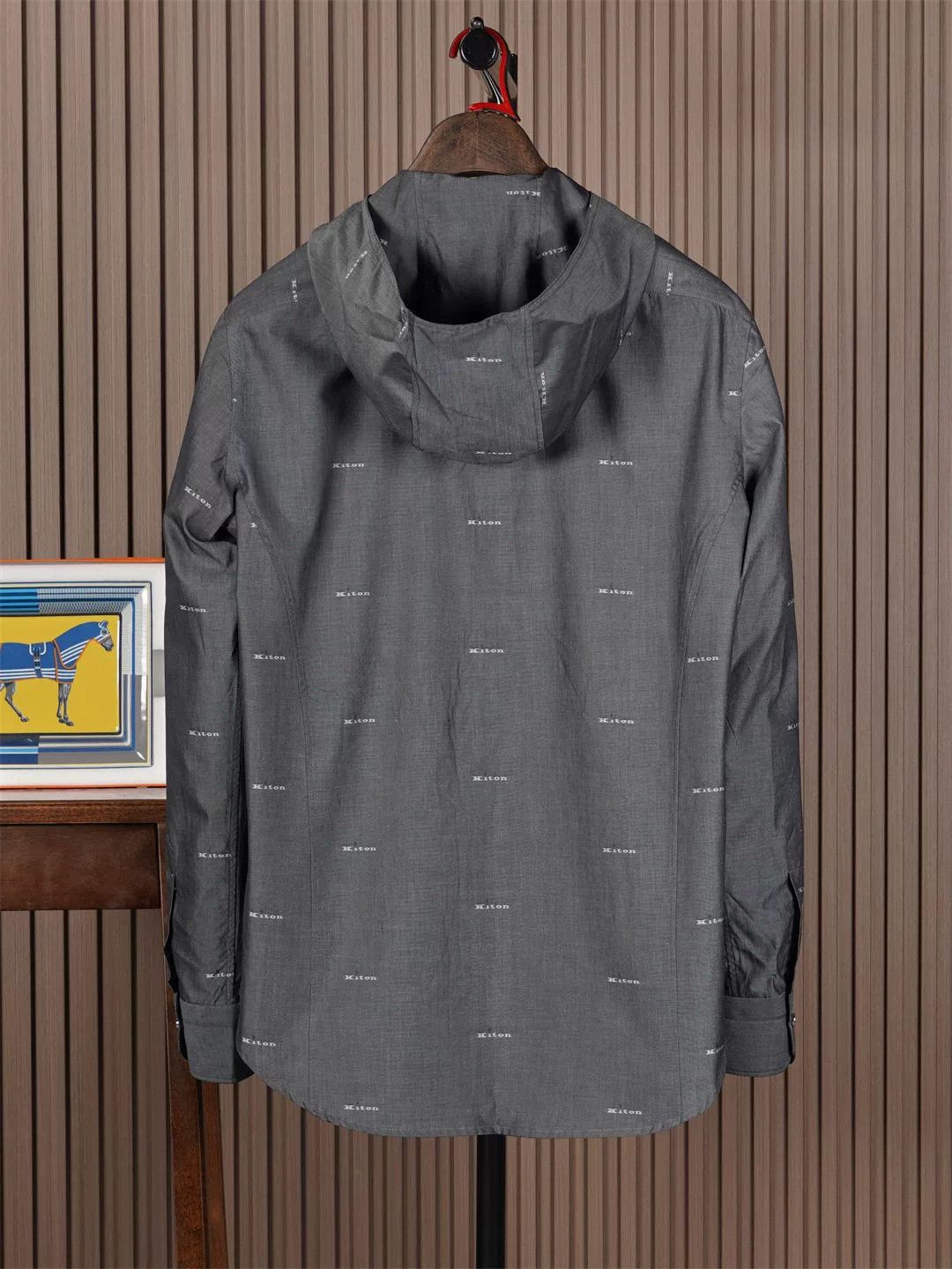 Kiton Kiton Gray Cotton Hooded Jacket Size US XS / EU 42 / 0 - 2 Thumbnail