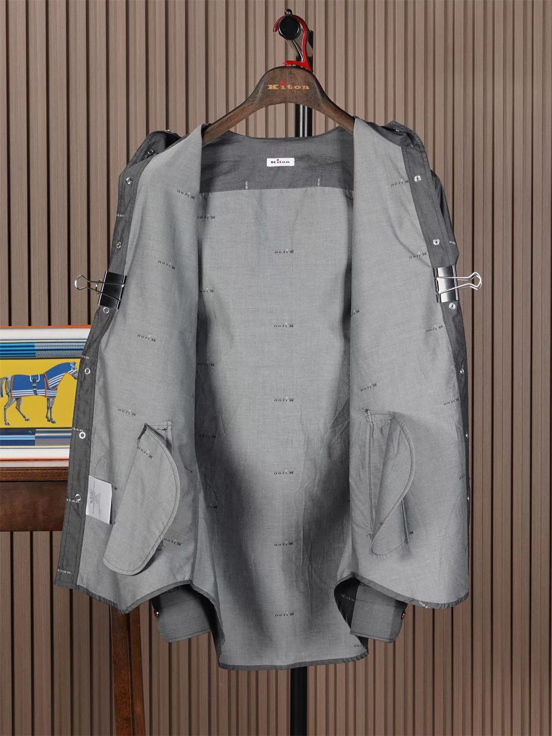 Kiton Kiton Gray Cotton Hooded Jacket Size US XS / EU 42 / 0 - 3 Thumbnail