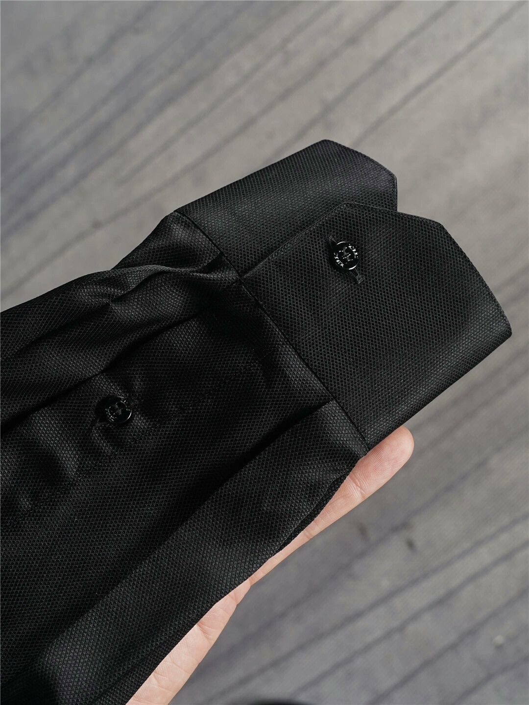 Zilli ZILLI Black Silk Shirt with Mother of Pearl Buttons Size US XS / EU 42 / 0 - 6 Thumbnail