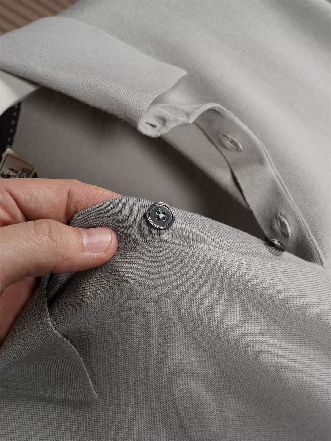 Hermes Hermes Men's Gray Knit Polo Shirt Size US M / EU 48-50 / 2 - 3 Thumbnail