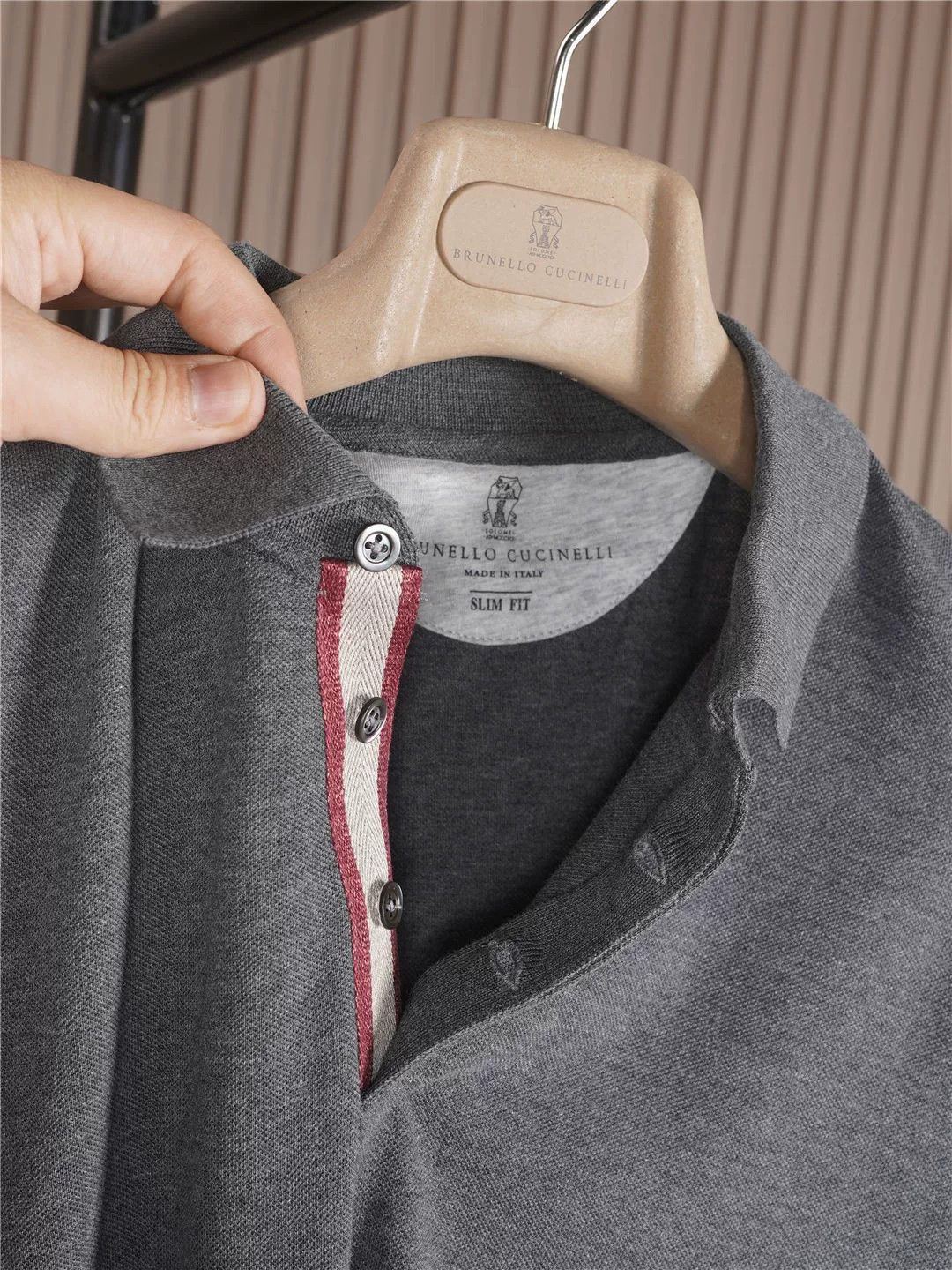 Brunello Cucinelli Brunello Cucinelli Gray Short Sleeve Polo Size US S / EU 44-46 / 1 - 2 Thumbnail
