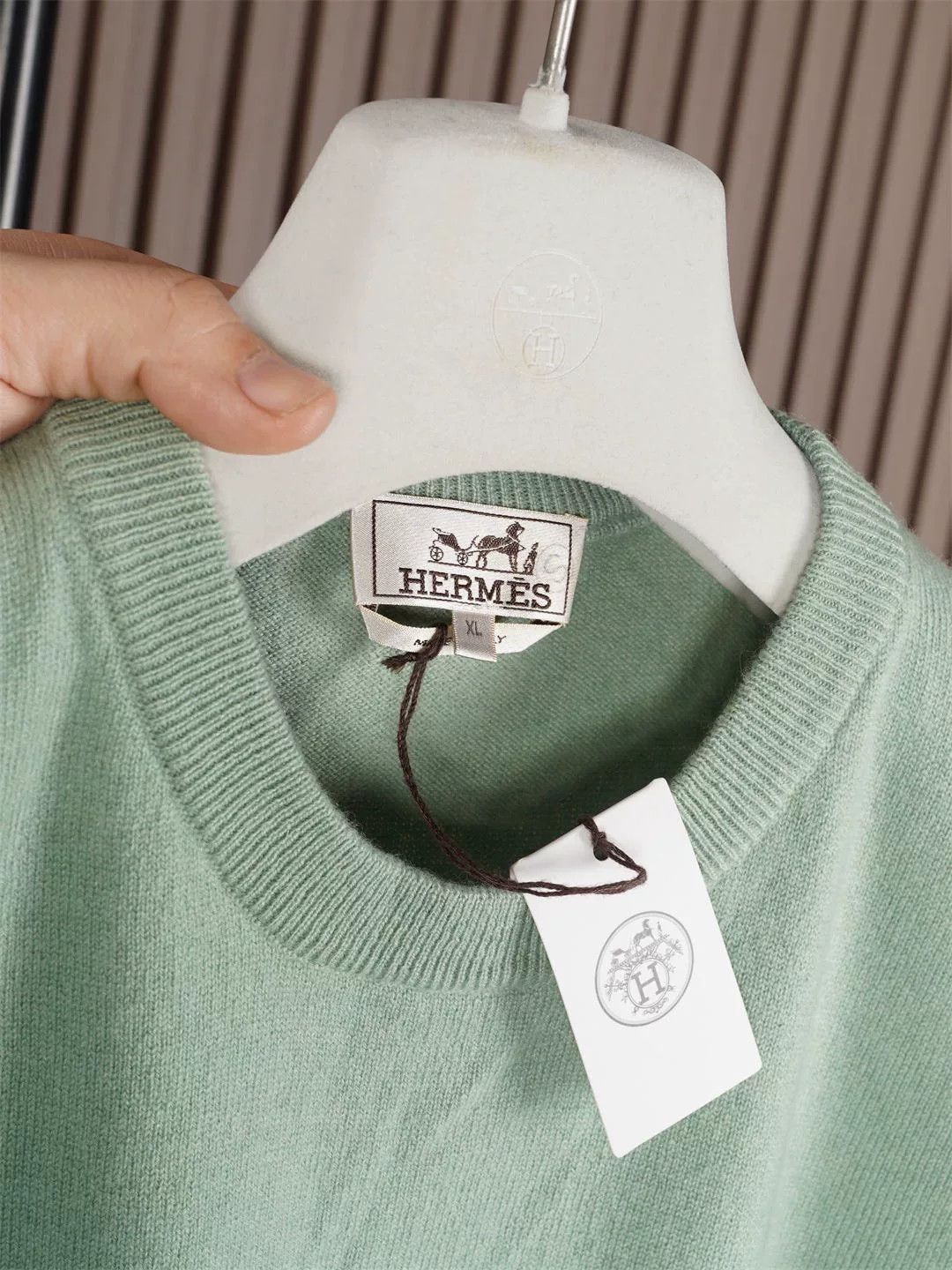 Hermes Hermes Men's Green Cashmere Sweater Size US XL / EU 56 / 4 - 3 Thumbnail