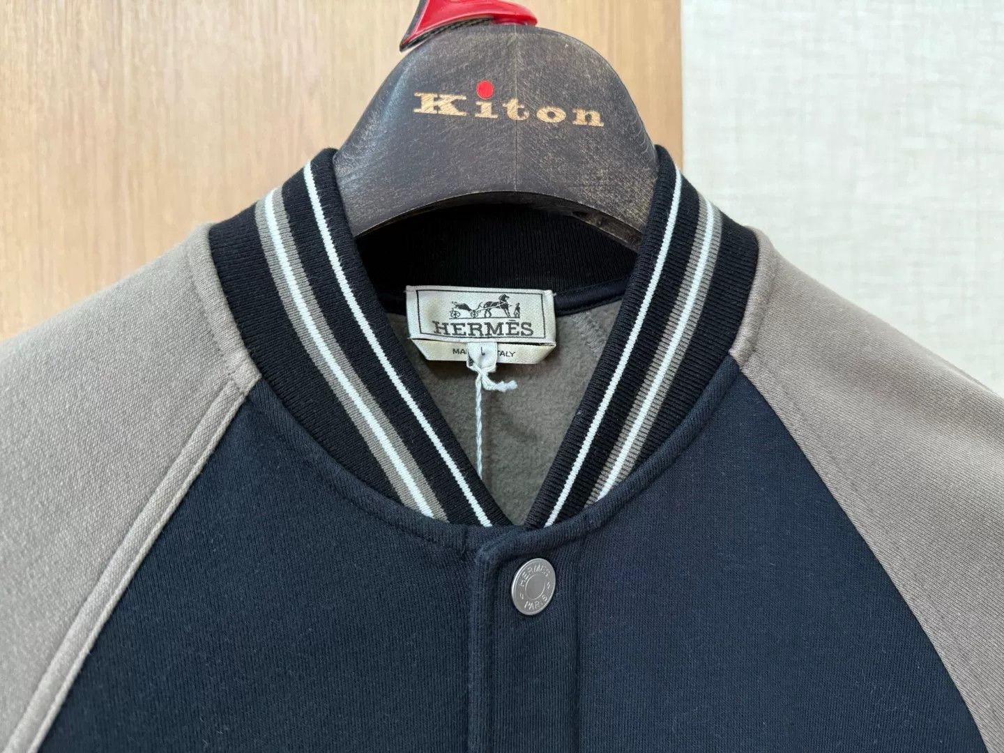 Hermes Hermes Men's Baseball Jacket with Fleece Lining Size US L / EU 52-54 / 3 - 4 Thumbnail