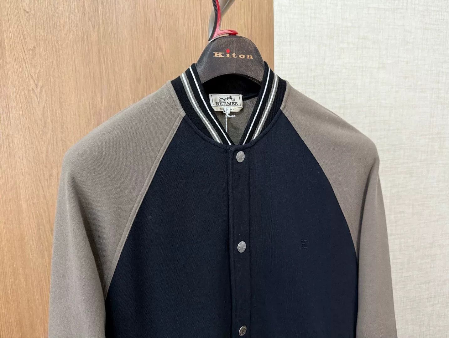 Hermes Hermes Men's Baseball Jacket with Fleece Lining Size US L / EU 52-54 / 3 - 2 Thumbnail