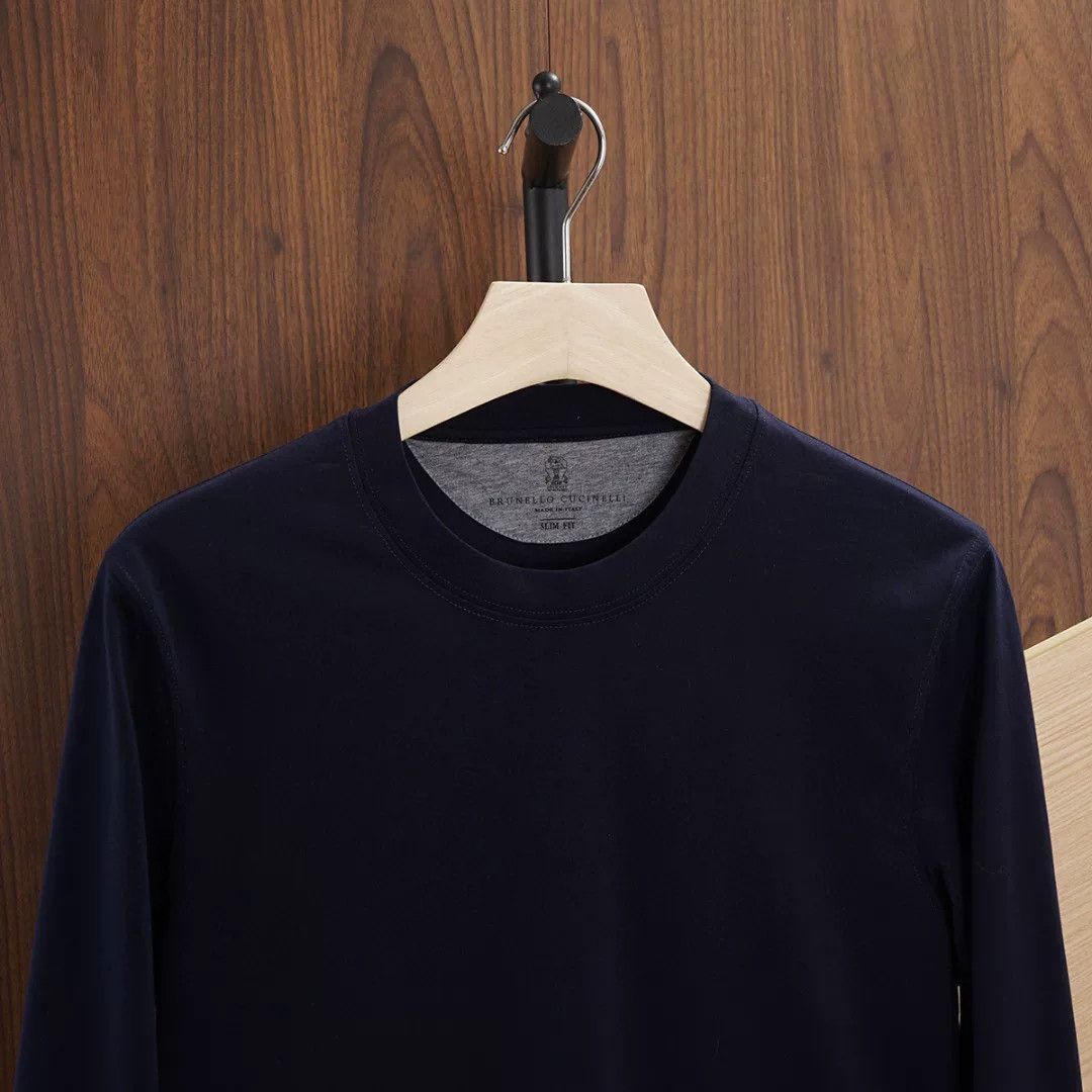 Brunello Cucinelli Brunello Cucinelli Navy Cotton Shirt Size US S / EU 44-46 / 1 - 3 Thumbnail