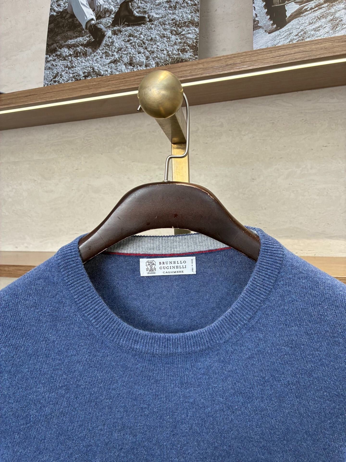 Brunello Cucinelli Brunello Cucinelli Blue Cashmere Sweater Size US M / EU 48-50 / 2 - 3 Thumbnail