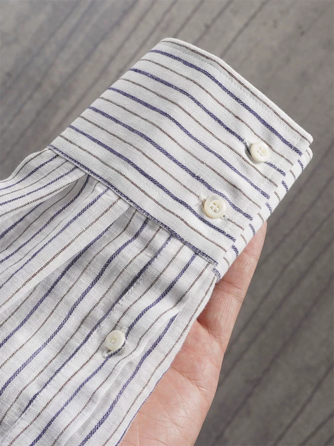 Brunello Cucinelli Brunello Cucinelli Striped Linen Shirt Size US XL / EU 56 / 4 - 6 Thumbnail