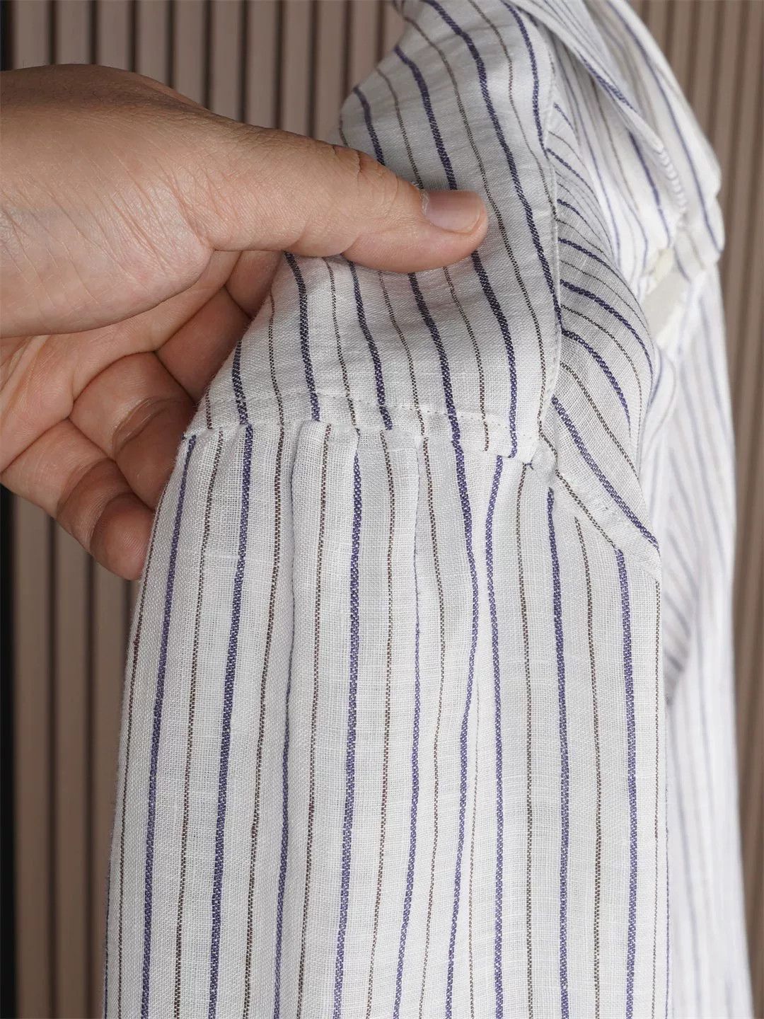 Brunello Cucinelli Brunello Cucinelli Striped Linen Shirt Size US XL / EU 56 / 4 - 5 Thumbnail