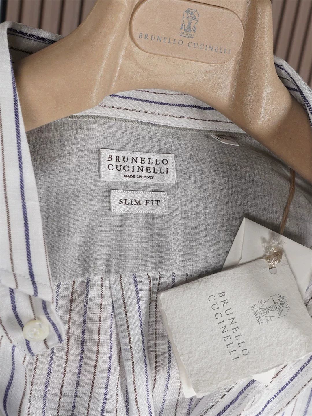 Brunello Cucinelli Brunello Cucinelli Striped Linen Shirt Size US XL / EU 56 / 4 - 3 Thumbnail