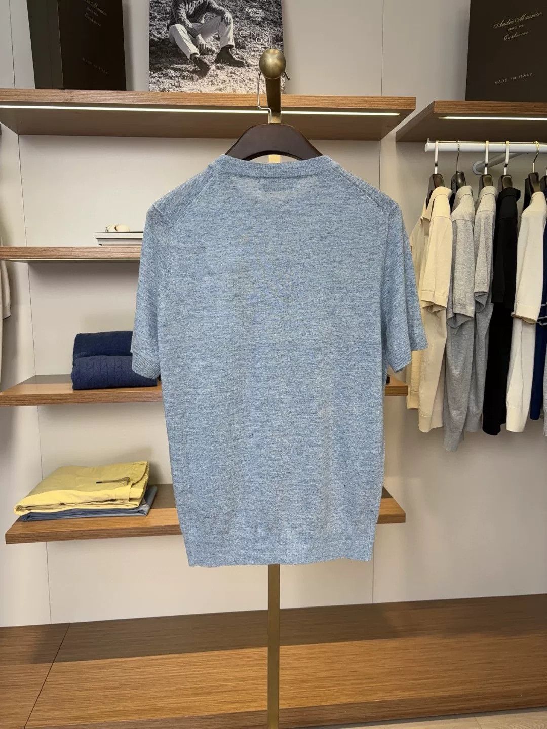 Brunello Cucinelli Brunello Cucinelli Light Blue Knit Top Size US M / EU 48-50 / 2 - 2 Thumbnail