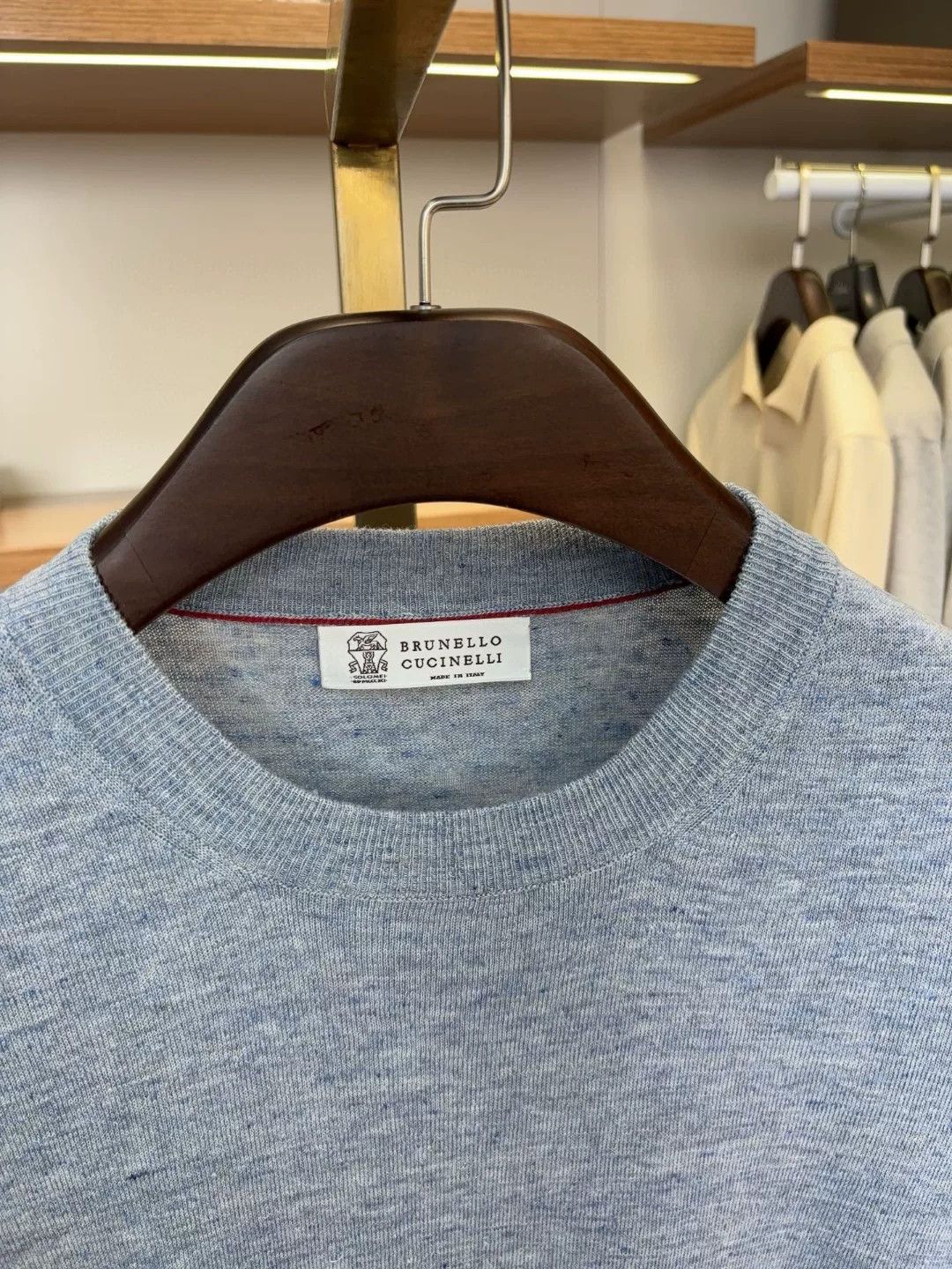 Brunello Cucinelli Brunello Cucinelli Light Blue Knit Top Size US M / EU 48-50 / 2 - 3 Thumbnail
